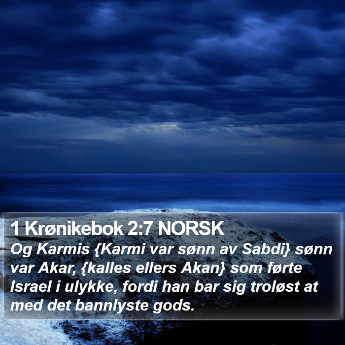 1 Krønikebok 2:7 NORSK Bible Study