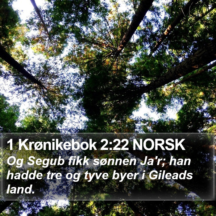 1 Krønikebok 2:22 NORSK Bible Study