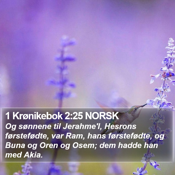 1 Krønikebok 2:25 NORSK Bible Study