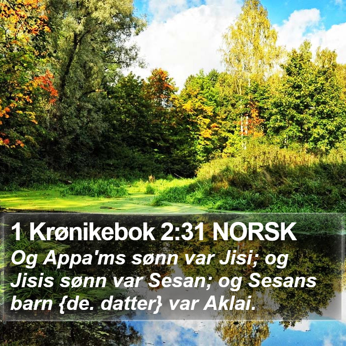 1 Krønikebok 2:31 NORSK Bible Study