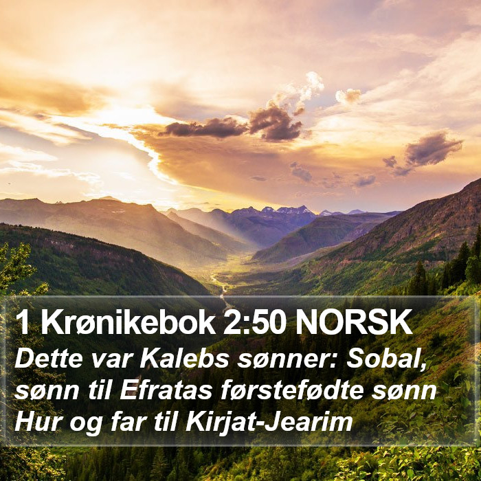 1 Krønikebok 2:50 NORSK Bible Study