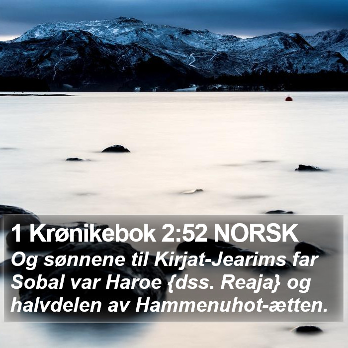 1 Krønikebok 2:52 NORSK Bible Study