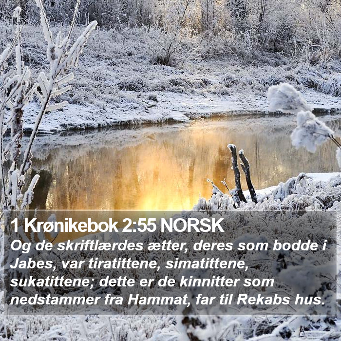 1 Krønikebok 2:55 NORSK Bible Study