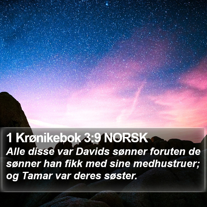 1 Krønikebok 3:9 NORSK Bible Study
