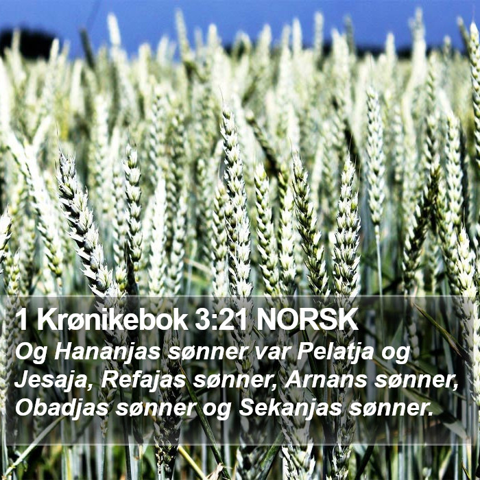 1 Krønikebok 3:21 NORSK Bible Study