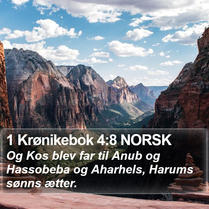 1 Krønikebok 4:8 NORSK Bible Study