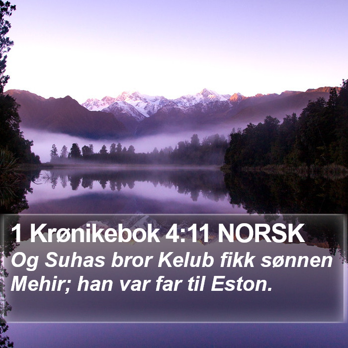 1 Krønikebok 4:11 NORSK Bible Study
