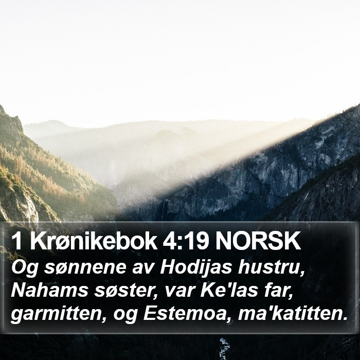 1 Krønikebok 4:19 NORSK Bible Study