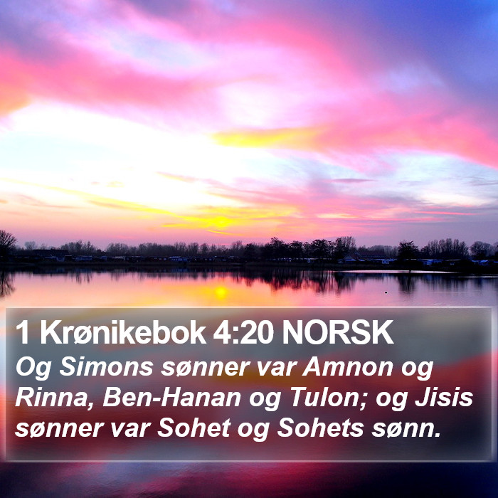 1 Krønikebok 4:20 NORSK Bible Study