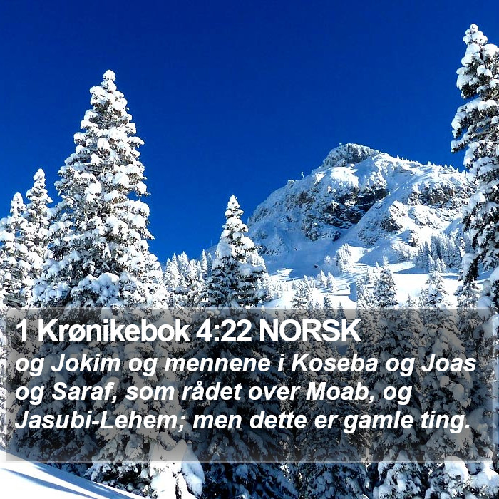 1 Krønikebok 4:22 NORSK Bible Study