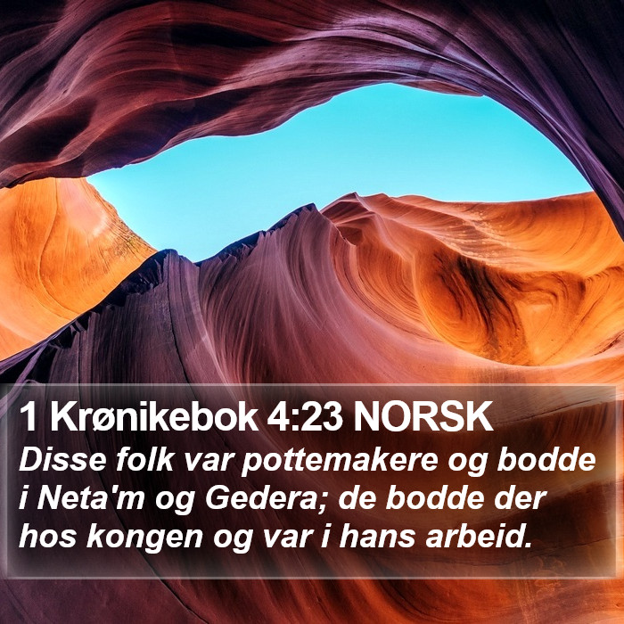 1 Krønikebok 4:23 NORSK Bible Study