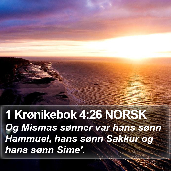1 Krønikebok 4:26 NORSK Bible Study
