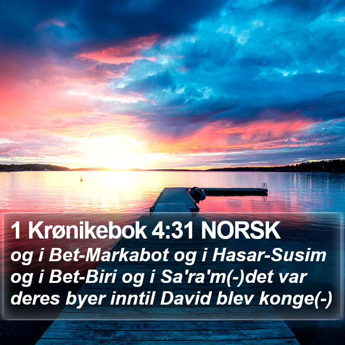 1 Krønikebok 4:31 NORSK Bible Study