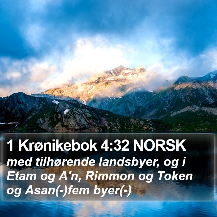 1 Krønikebok 4:32 NORSK Bible Study