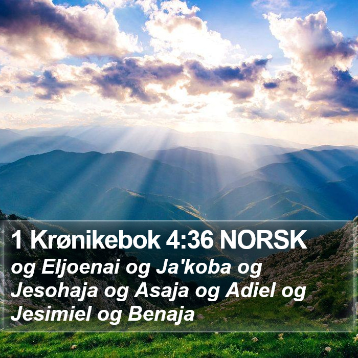 1 Krønikebok 4:36 NORSK Bible Study
