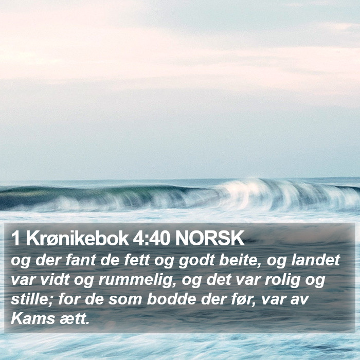 1 Krønikebok 4:40 NORSK Bible Study