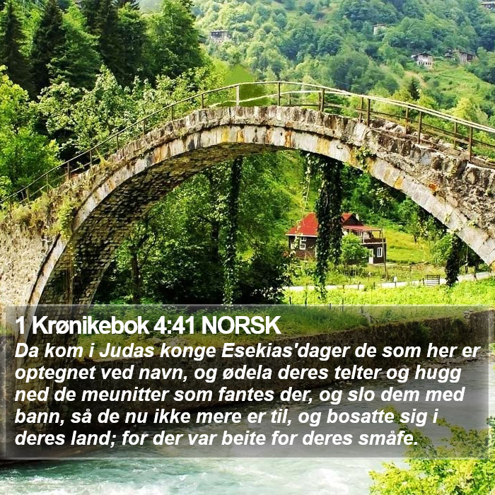 1 Krønikebok 4:41 NORSK Bible Study