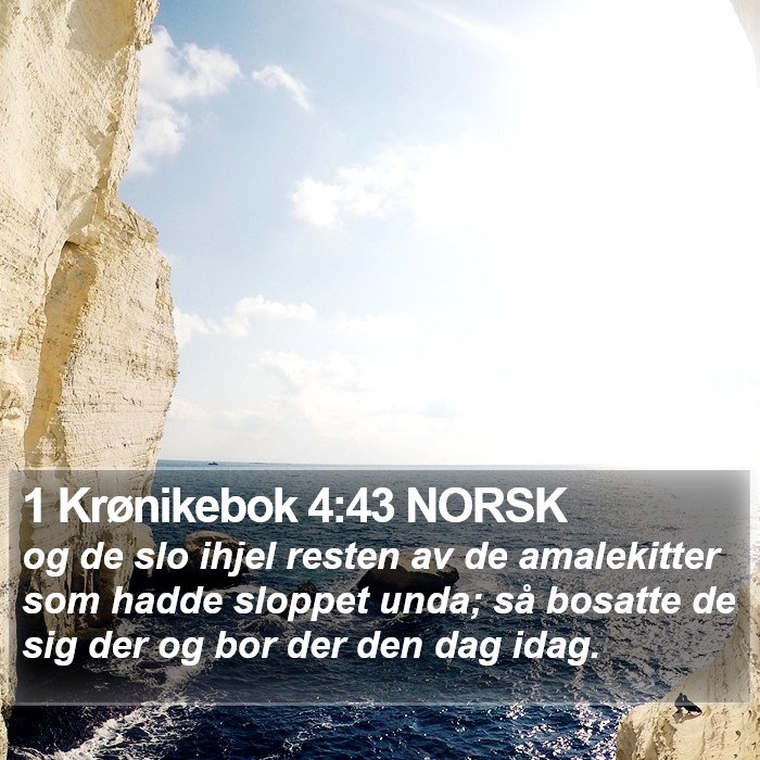1 Krønikebok 4:43 NORSK Bible Study