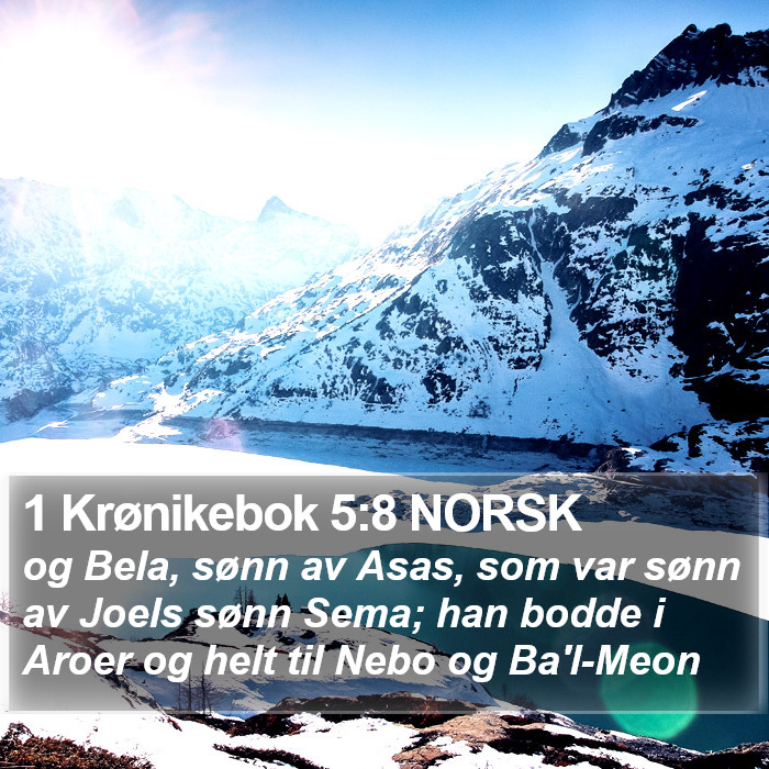 1 Krønikebok 5:8 NORSK Bible Study