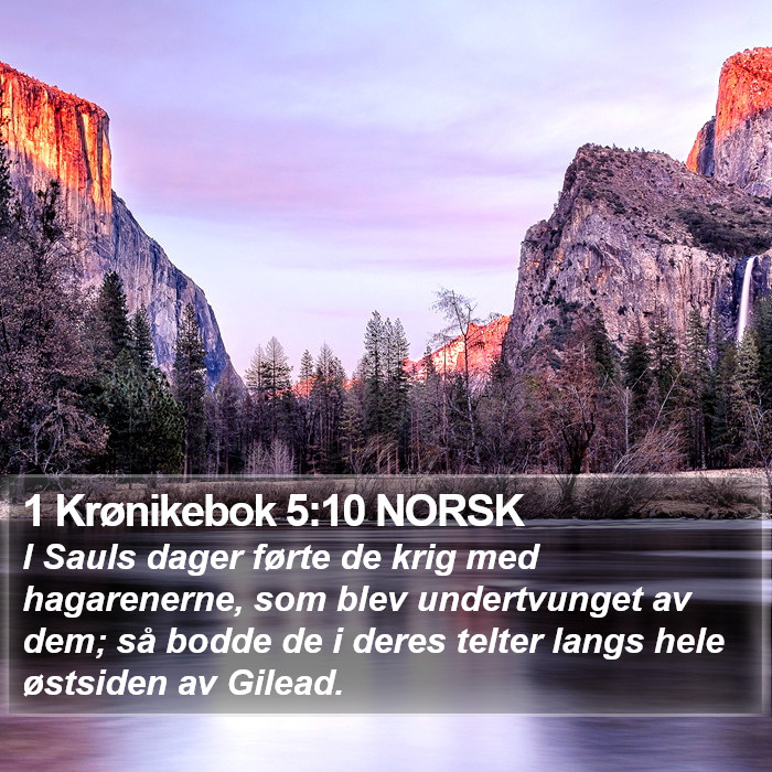 1 Krønikebok 5:10 NORSK Bible Study