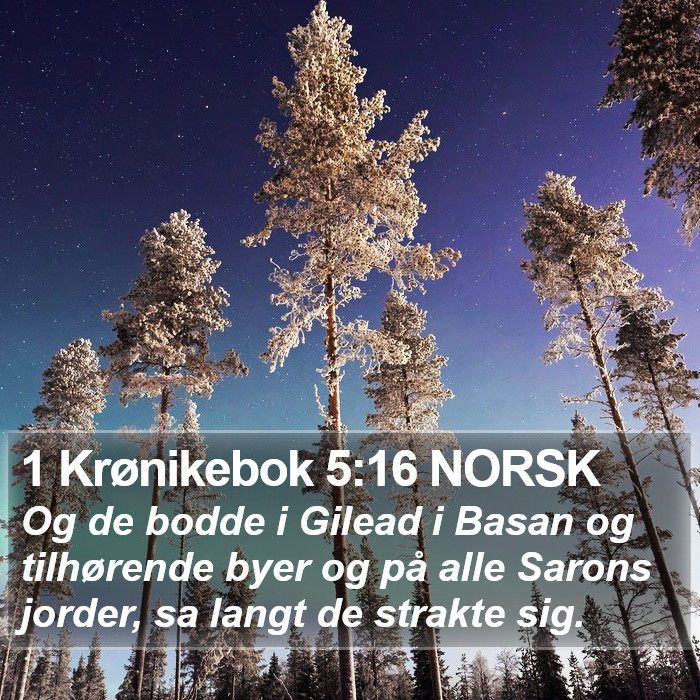 1 Krønikebok 5:16 NORSK Bible Study