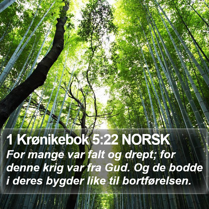 1 Krønikebok 5:22 NORSK Bible Study