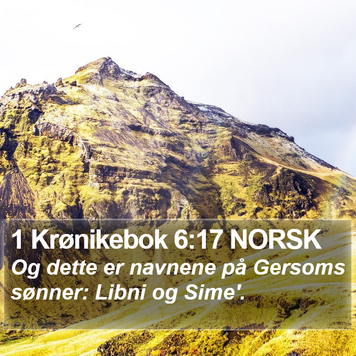 1 Krønikebok 6:17 NORSK Bible Study