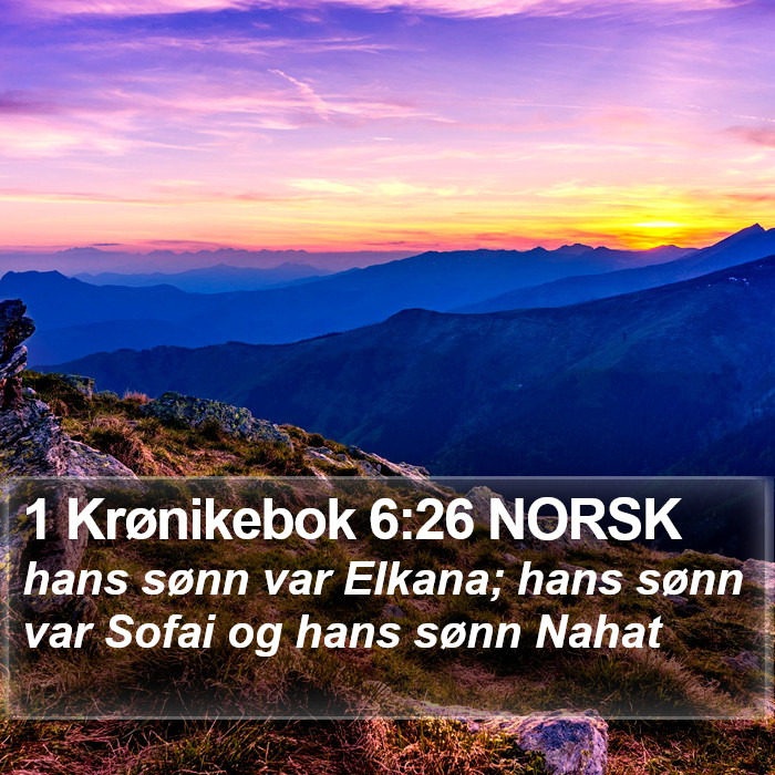 1 Krønikebok 6:26 NORSK Bible Study