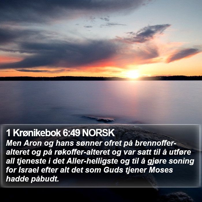 1 Krønikebok 6:49 NORSK Bible Study