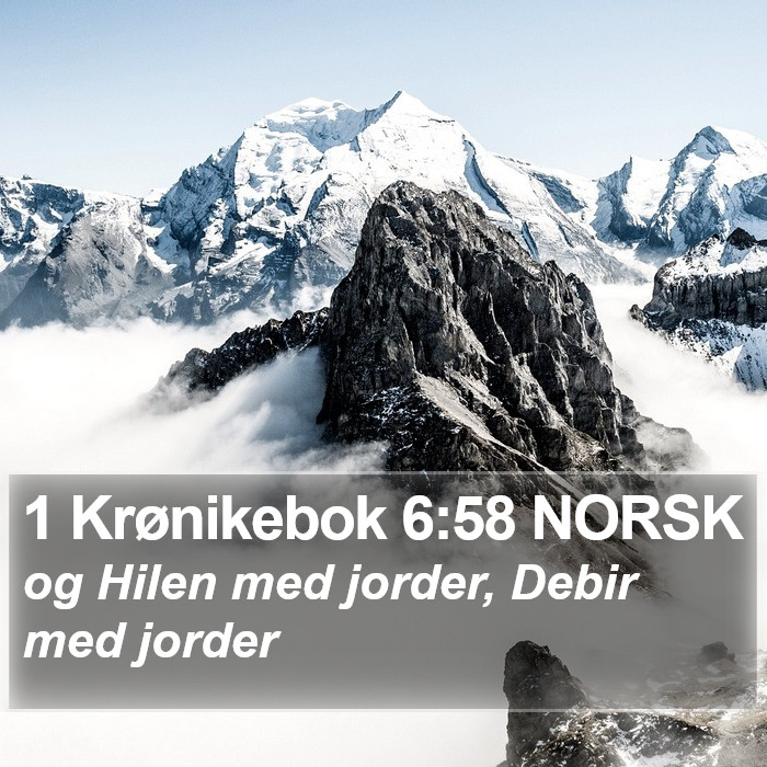 1 Krønikebok 6:58 NORSK Bible Study