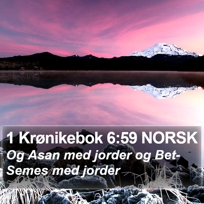 1 Krønikebok 6:59 NORSK Bible Study