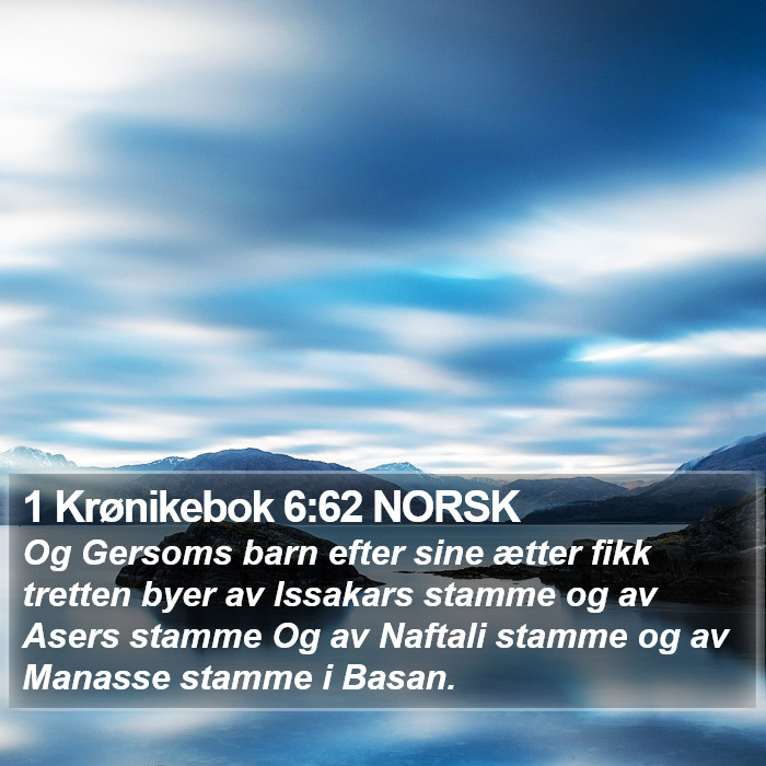 1 Krønikebok 6:62 NORSK Bible Study