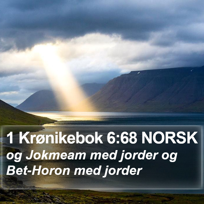 1 Krønikebok 6:68 NORSK Bible Study