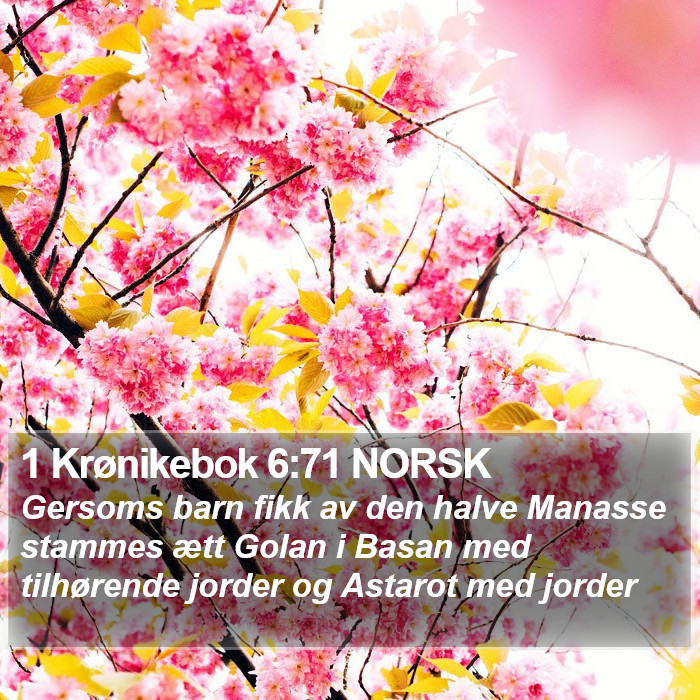 1 Krønikebok 6:71 NORSK Bible Study