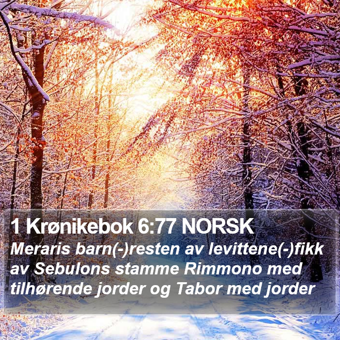 1 Krønikebok 6:77 NORSK Bible Study
