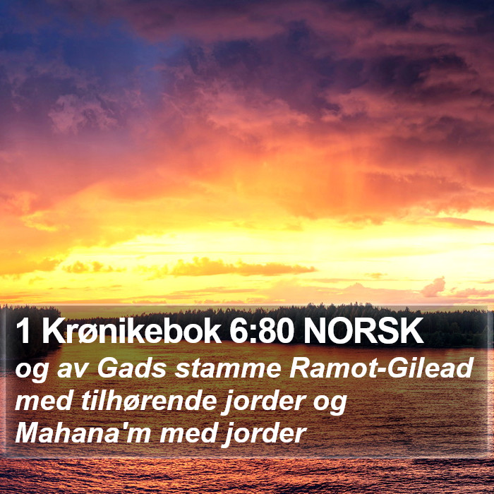 1 Krønikebok 6:80 NORSK Bible Study