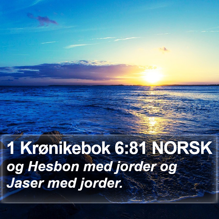 1 Krønikebok 6:81 NORSK Bible Study