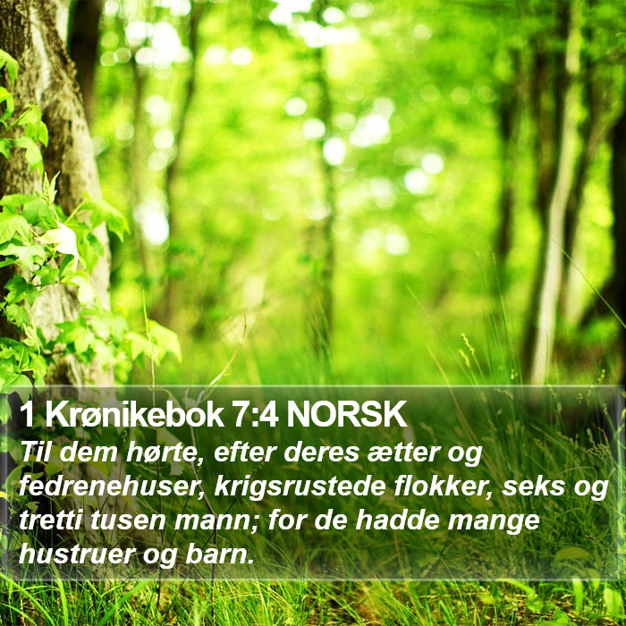 1 Krønikebok 7:4 NORSK Bible Study