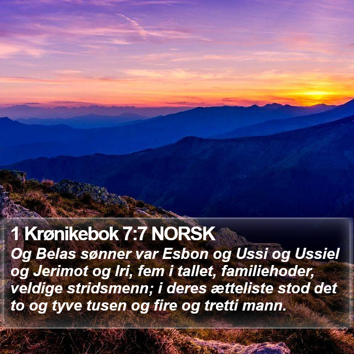 1 Krønikebok 7:7 NORSK Bible Study