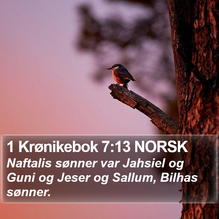 1 Krønikebok 7:13 NORSK Bible Study