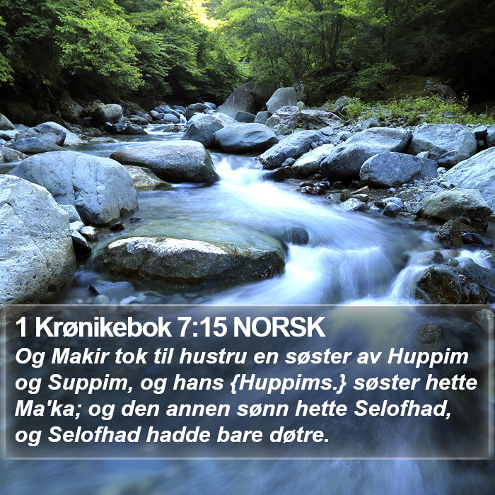 1 Krønikebok 7:15 NORSK Bible Study