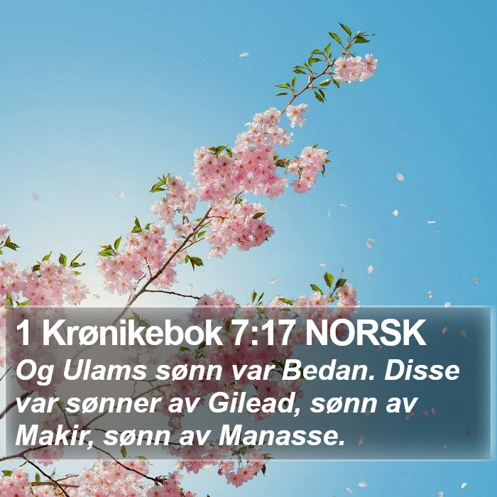 1 Krønikebok 7:17 NORSK Bible Study