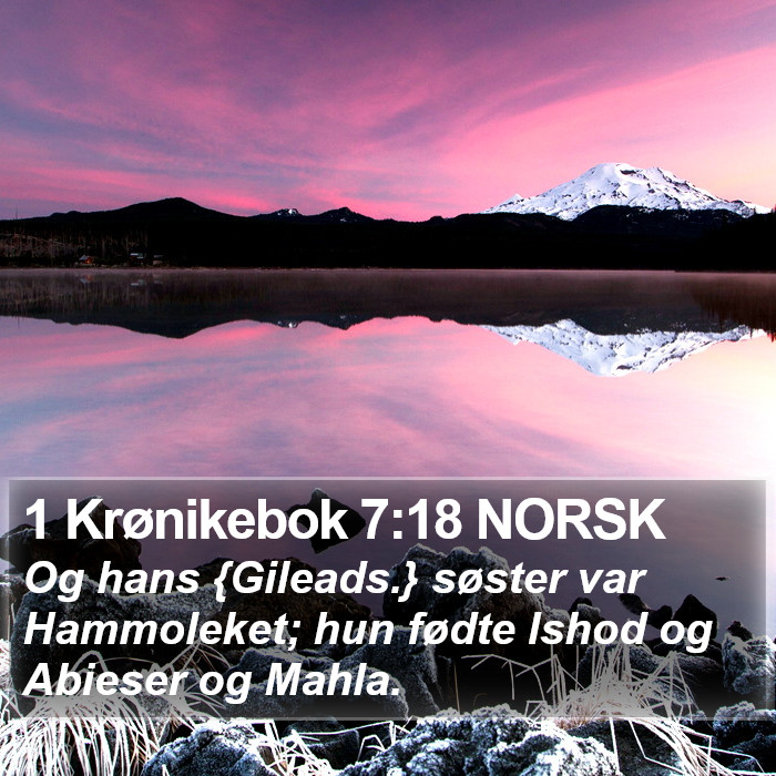 1 Krønikebok 7:18 NORSK Bible Study