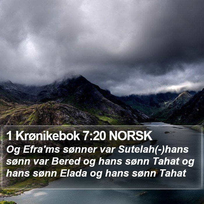 1 Krønikebok 7:20 NORSK Bible Study