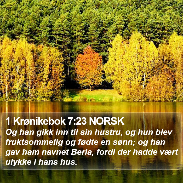 1 Krønikebok 7:23 NORSK Bible Study