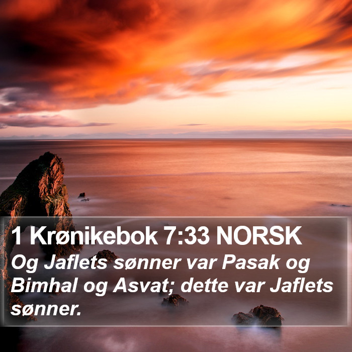 1 Krønikebok 7:33 NORSK Bible Study