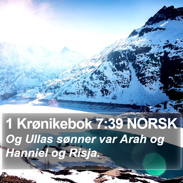 1 Krønikebok 7:39 NORSK Bible Study