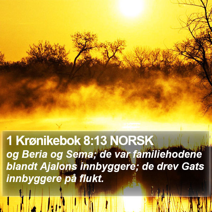 1 Krønikebok 8:13 NORSK Bible Study