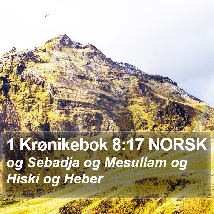 1 Krønikebok 8:17 NORSK Bible Study