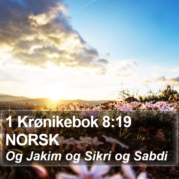 1 Krønikebok 8:19 NORSK Bible Study